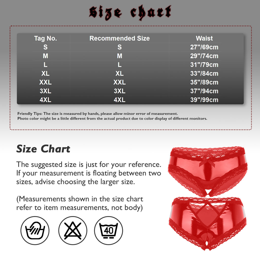 Lackliknande erotiska trosor med V‑back | Nora