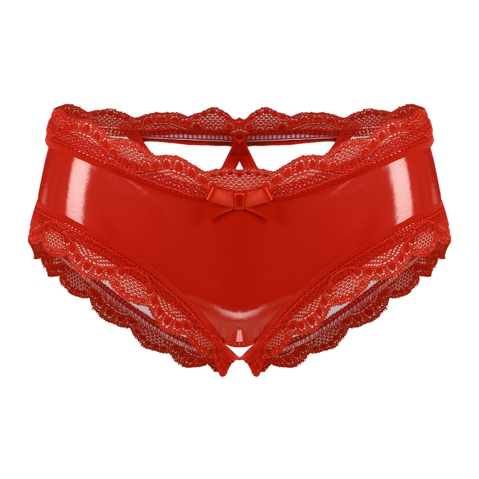 Lackliknande erotiska trosor med V‑back | Nora