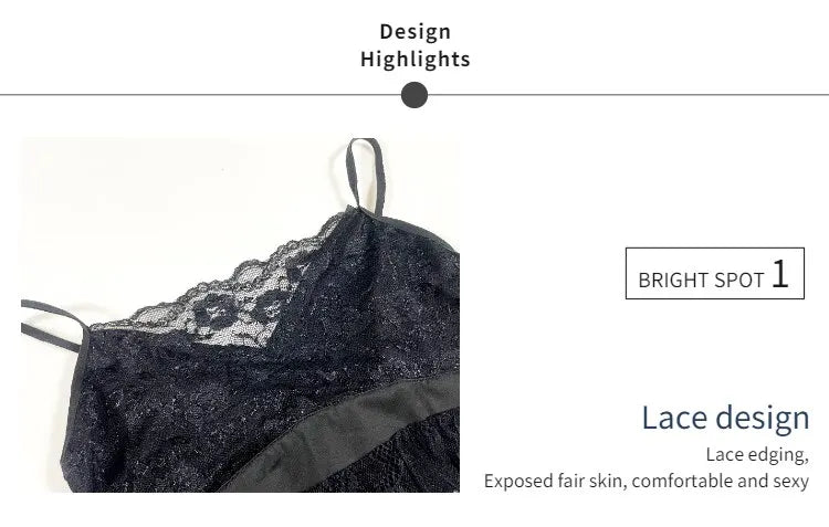 Sexigt nattlinne med spets & smala axelband | Astrid