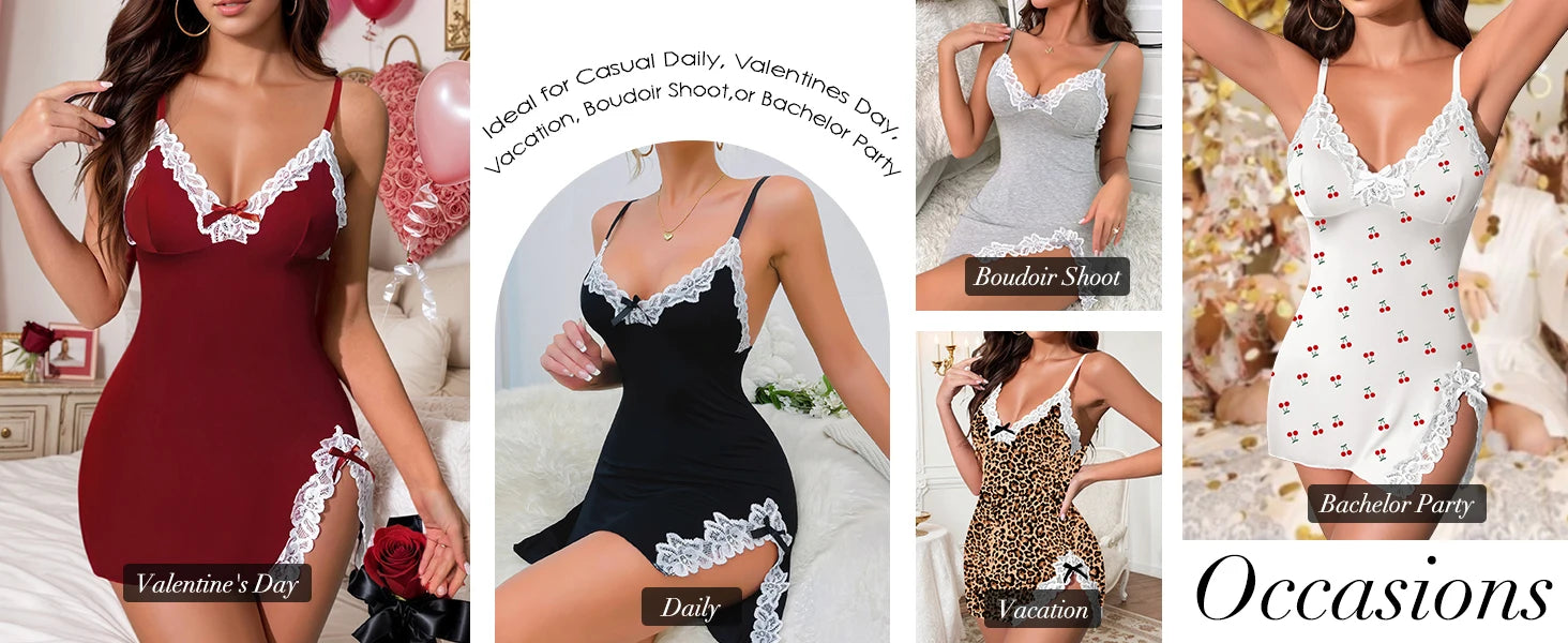 Elegant nattlinne i satin med V-ringning | Klara